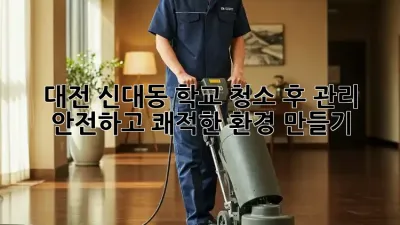 대전 신대동 학교 청소 후 관리: 안전하고 쾌적한 환경 만들기